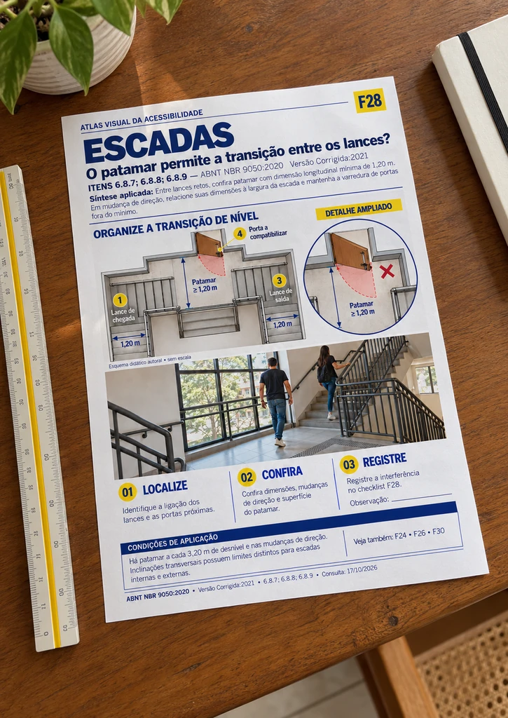 Consulta ilustrativa à ficha de escadas na prancheta