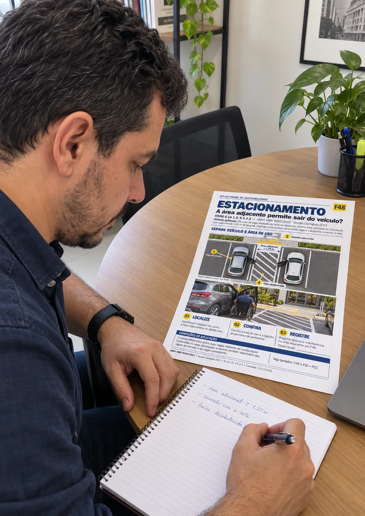 Cena ilustrativa de anotação durante consulta à ficha de estacionamento